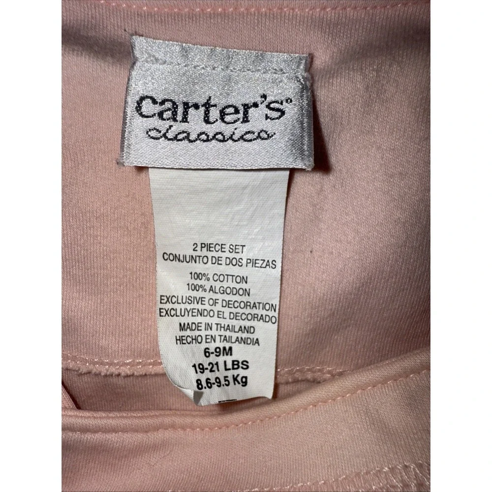 Baby Girls Vintage Carter's Classics Overalls/Jumper No Shirt  Pink Flowers 6-9M